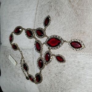 Boston Proper Holiday Stone Necklace Ruby NWT NEW Chunky Statement Classy